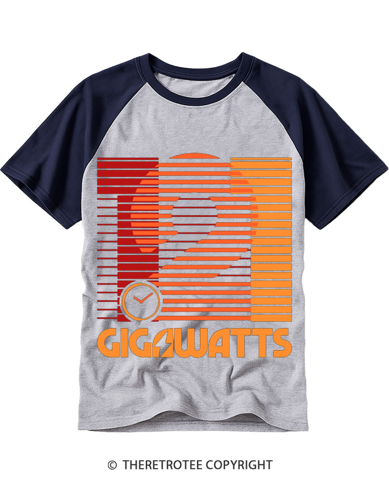 TheRetroTee 1.21 Gigawatts 1980s Raglan Baseball T-Shirt