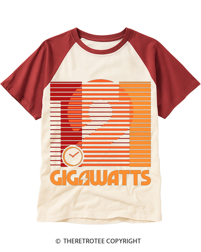 TheRetroTee 1.21 Gigawatts 1980s Raglan Baseball T-Shirt