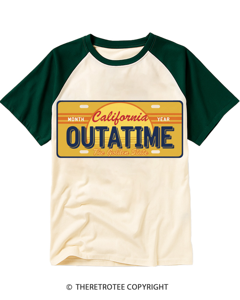 TheRetroTee You're Outatime 1980s Raglan Baseball T-Shirt