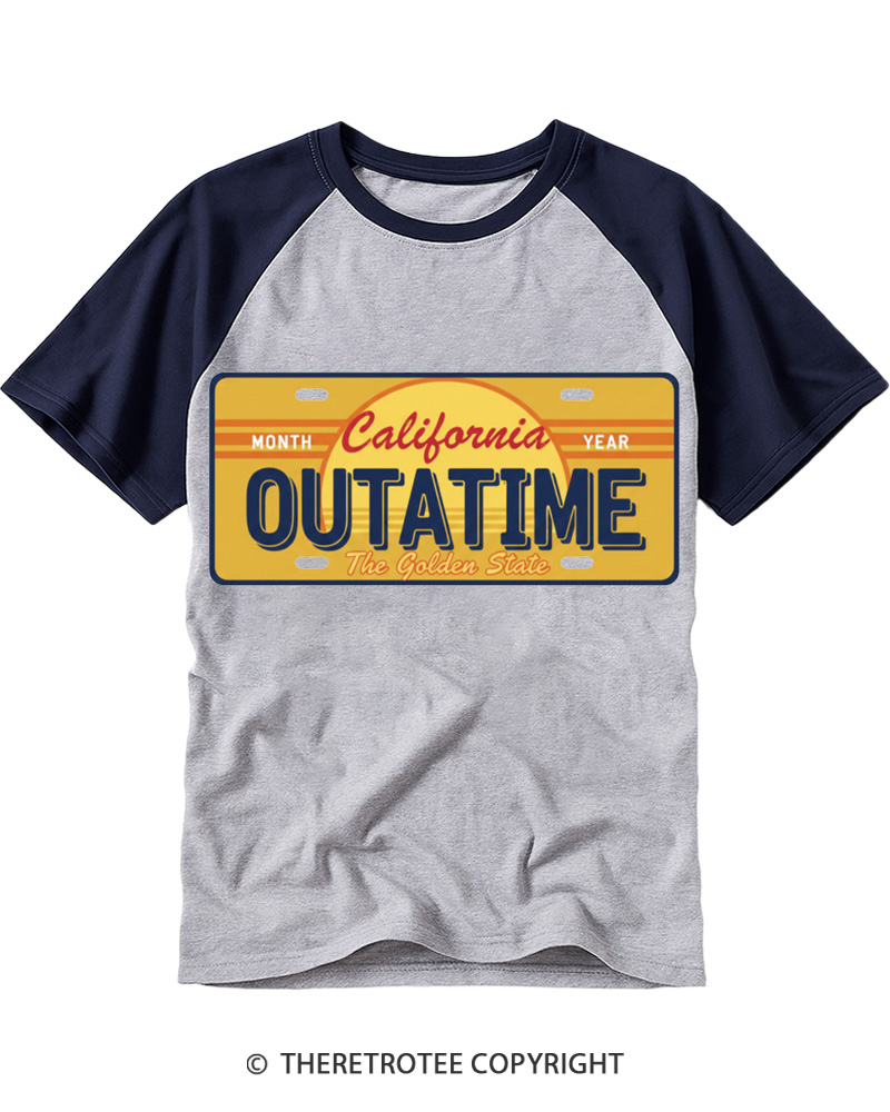 TheRetroTee You're Outatime 1980s Raglan Baseball T-Shirt