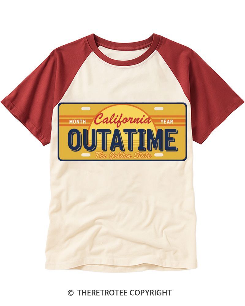 TheRetroTee You're Outatime 1980s Raglan Baseball T-Shirt