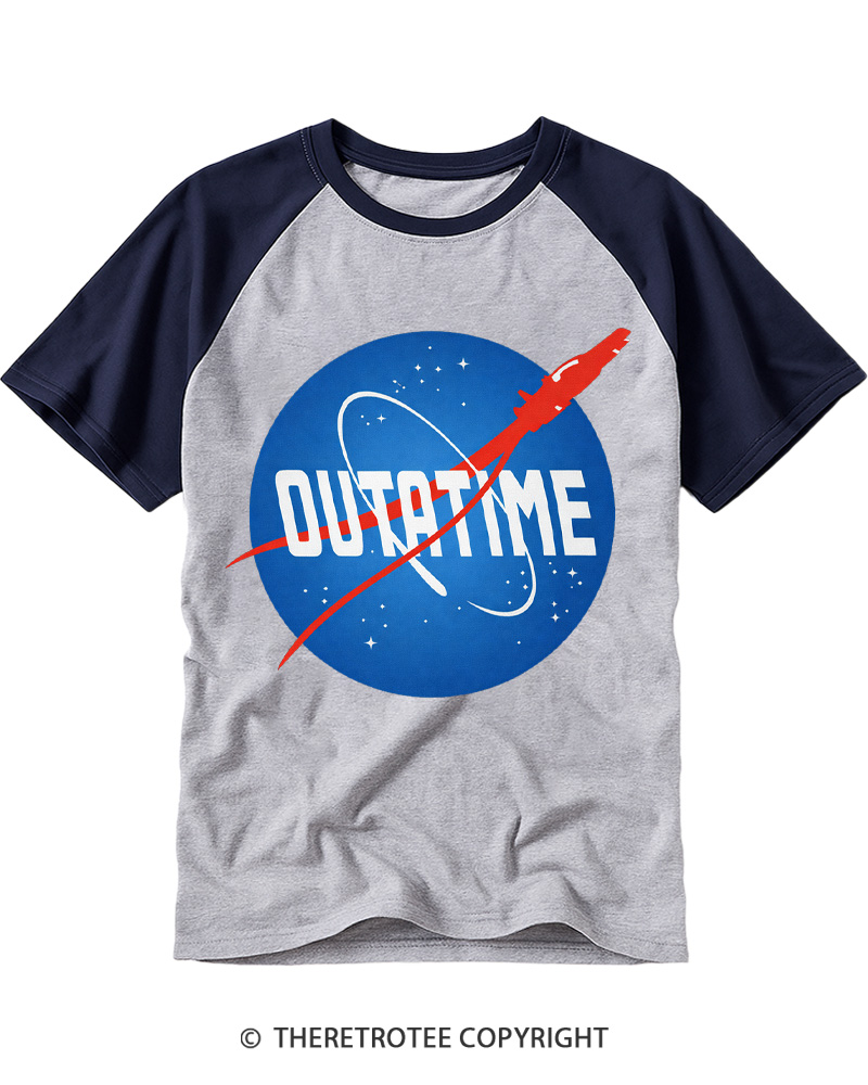 TheRetroTee You're Outatime 1980s Raglan Baseball T-Shirt