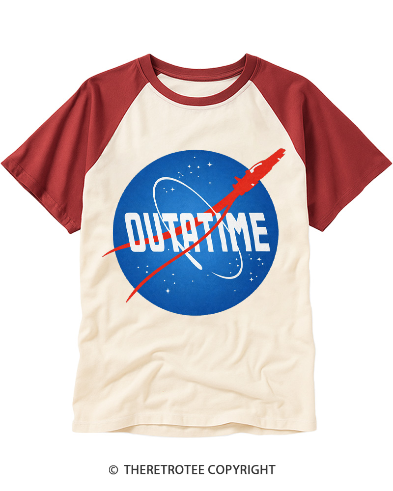 TheRetroTee You're Outatime 1980s Raglan Baseball T-Shirt