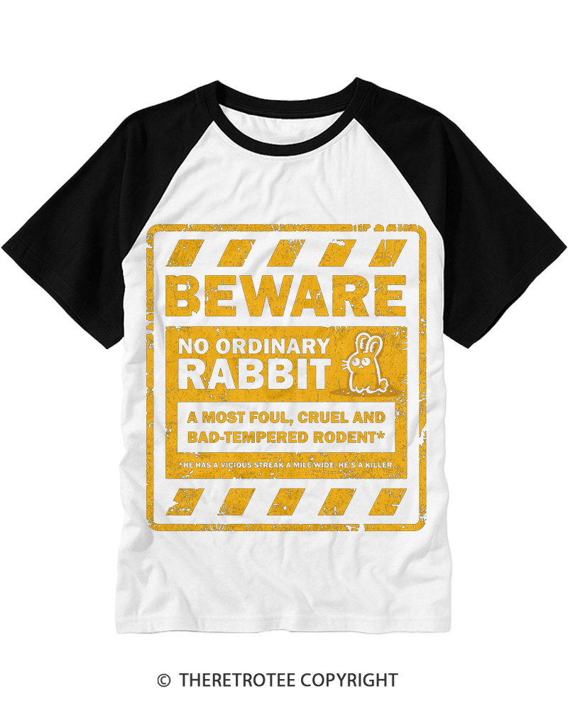 TheRetroTee No Ordinary Rabbit 1970s Raglan Baseball T-Shirt