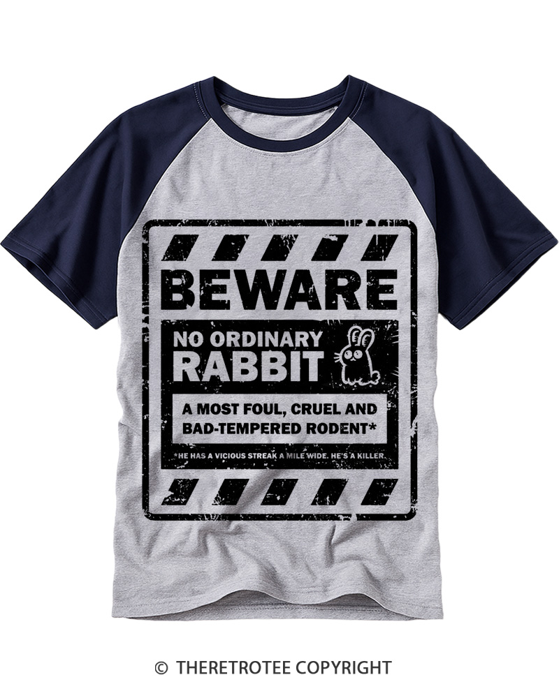 TheRetroTee No Ordinary Rabbit 1970s Raglan Baseball T-Shirt