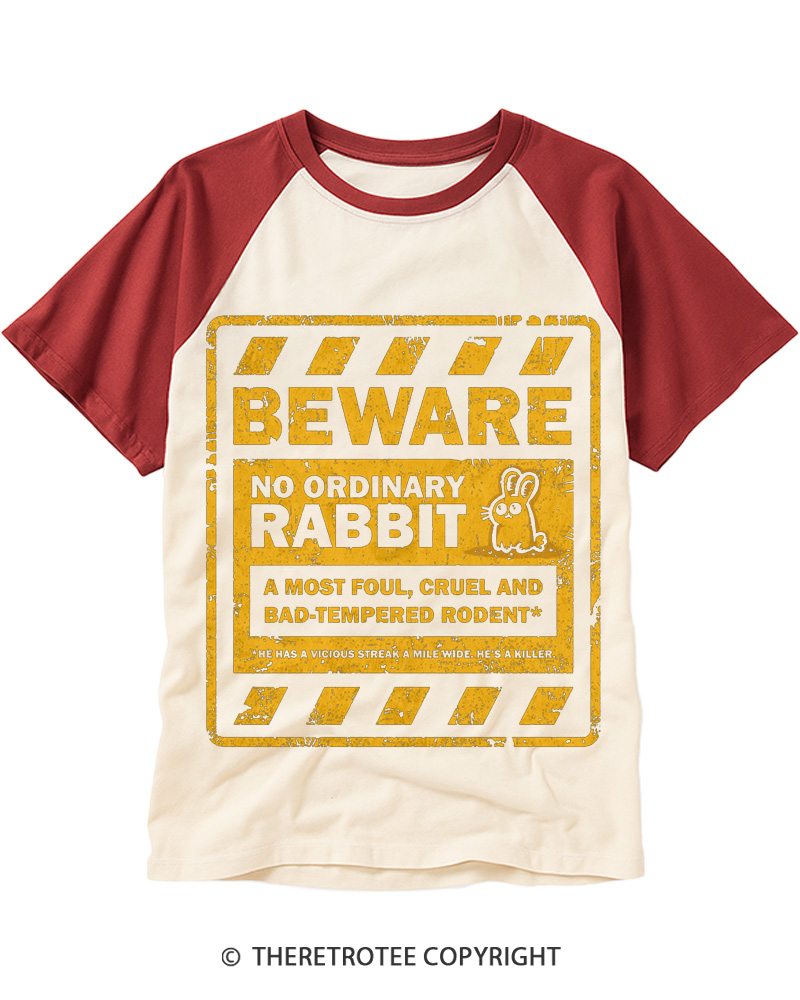 TheRetroTee No Ordinary Rabbit 1970s Raglan Baseball T-Shirt