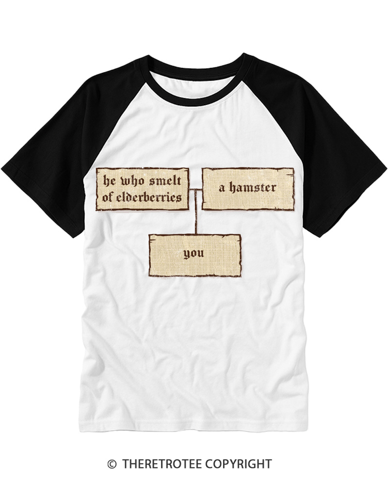 TheRetroTee Your Father Smelt of Elderberries 1970s Raglan Baseball T-Shirt