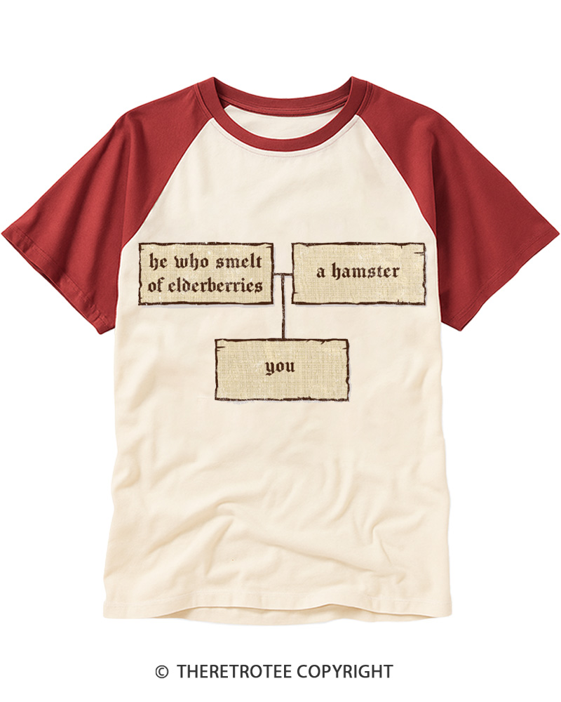 TheRetroTee Your Father Smelt of Elderberries 1970s Raglan Baseball T-Shirt