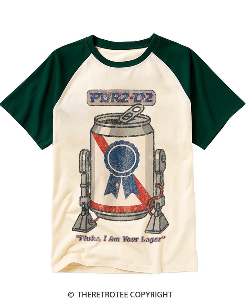 TheRetroTee I Am Your Lager 1980s Raglan Baseball T-Shirt