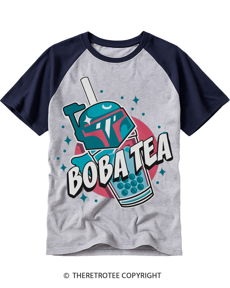 TheRetroTee Boba Tea 1980s Raglan Baseball T-Shirt