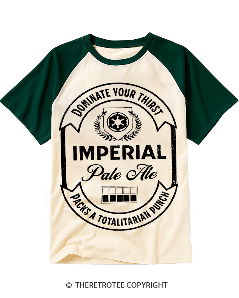 TheRetroTee Dominate Your Thirst 1980s Raglan Baseball T-Shirt