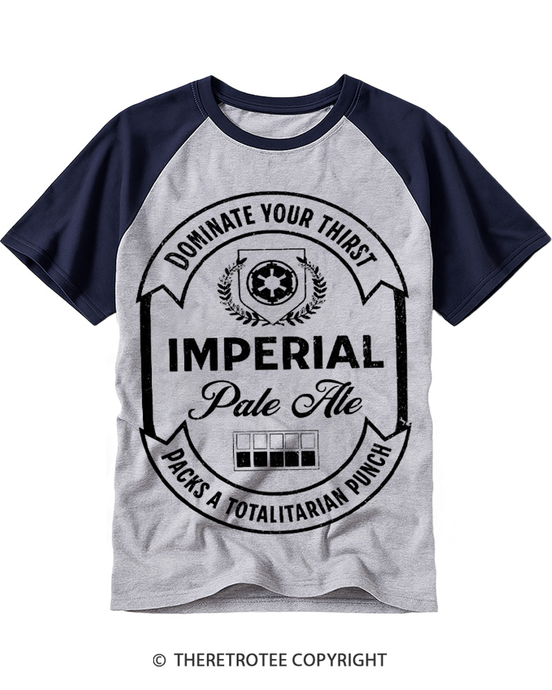 TheRetroTee Dominate Your Thirst 1980s Raglan Baseball T-Shirt