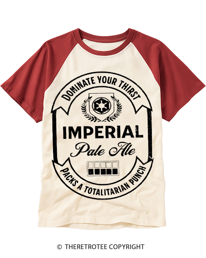 TheRetroTee Dominate Your Thirst 1980s Raglan Baseball T-Shirt