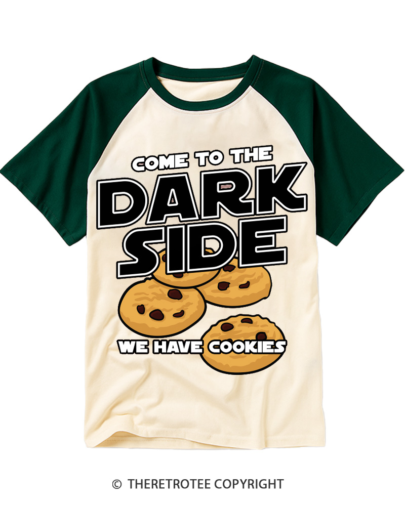 TheRetroTee Come to the Dark Side 1980s Raglan Baseball T-Shirt