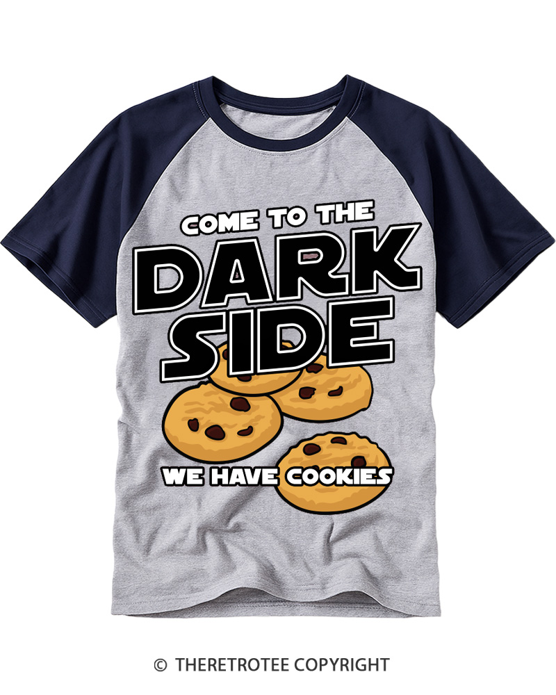 TheRetroTee Come to the Dark Side 1980s Raglan Baseball T-Shirt