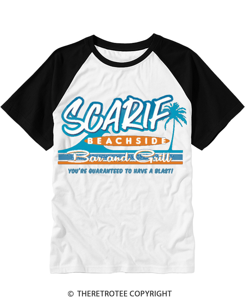 TheRetroTee Island Data Vault Bar 1980s Raglan Baseball T-Shirt