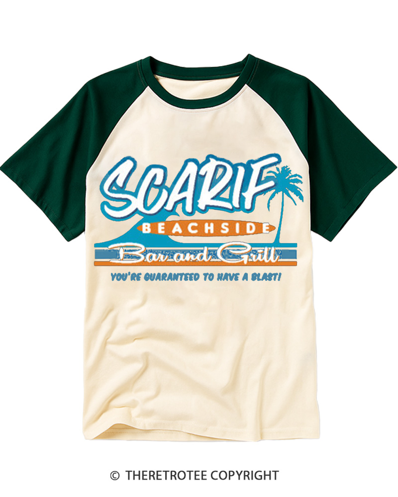 TheRetroTee Island Data Vault Bar 1980s Raglan Baseball T-Shirt