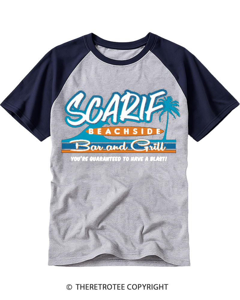 TheRetroTee Island Data Vault Bar 1980s Raglan Baseball T-Shirt