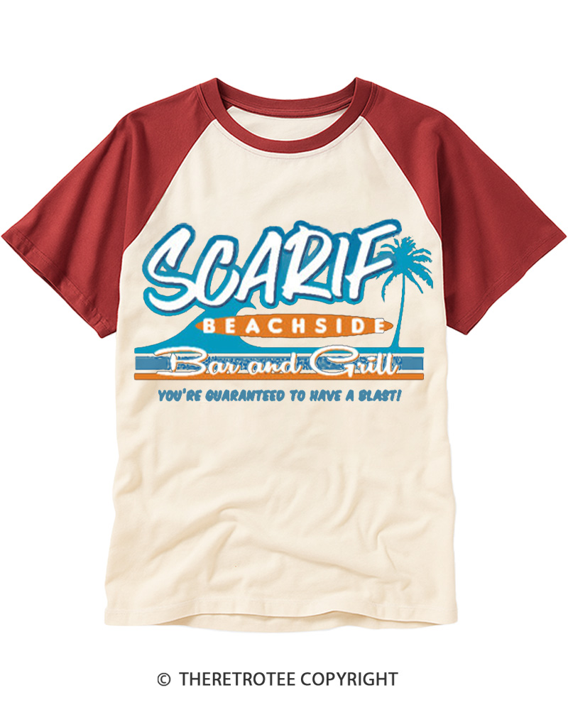 TheRetroTee Island Data Vault Bar 1980s Raglan Baseball T-Shirt