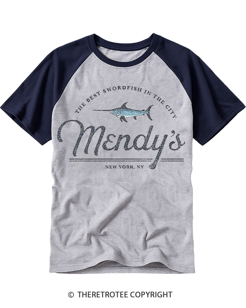 TheRetroTee The Best Swordfish in the City 1990s Raglan Baseball T-Shirt