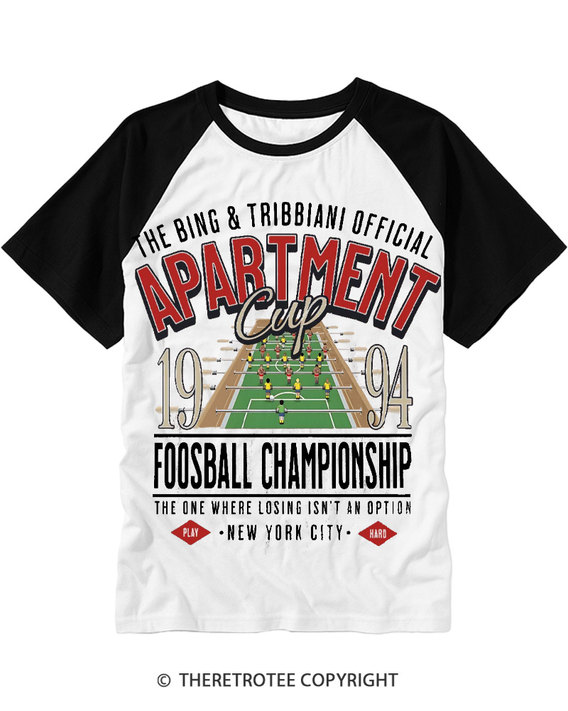 TheRetroTee Foosball Championship 1990s Raglan Baseball T-Shirt
