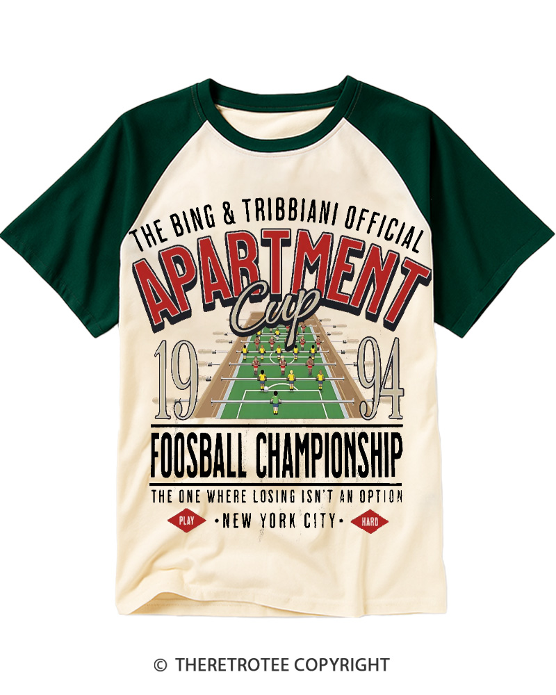 TheRetroTee Foosball Championship 1990s Raglan Baseball T-Shirt