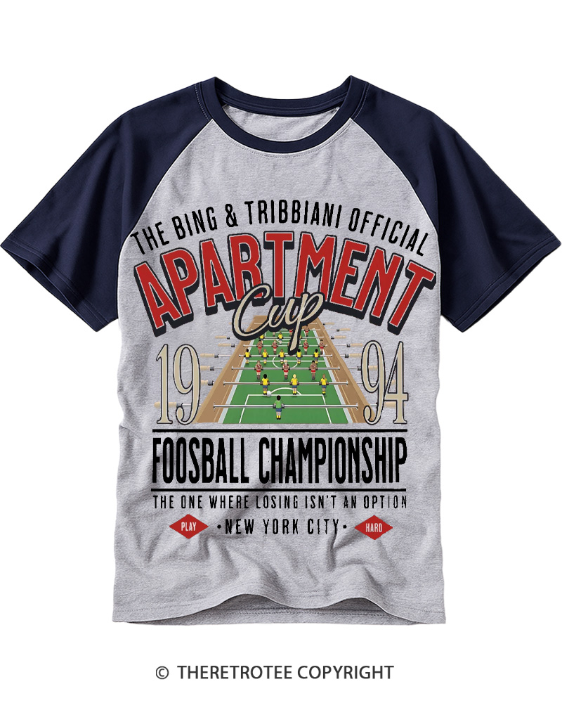 TheRetroTee Foosball Championship 1990s Raglan Baseball T-Shirt
