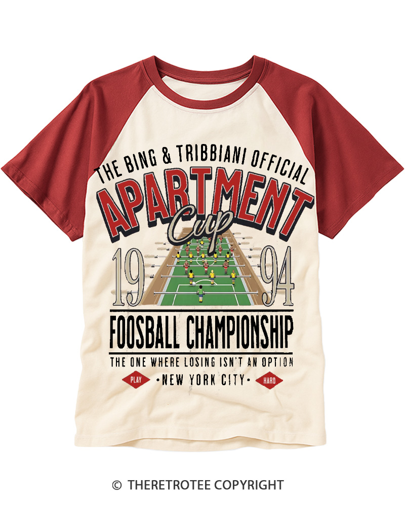 TheRetroTee Foosball Championship 1990s Raglan Baseball T-Shirt