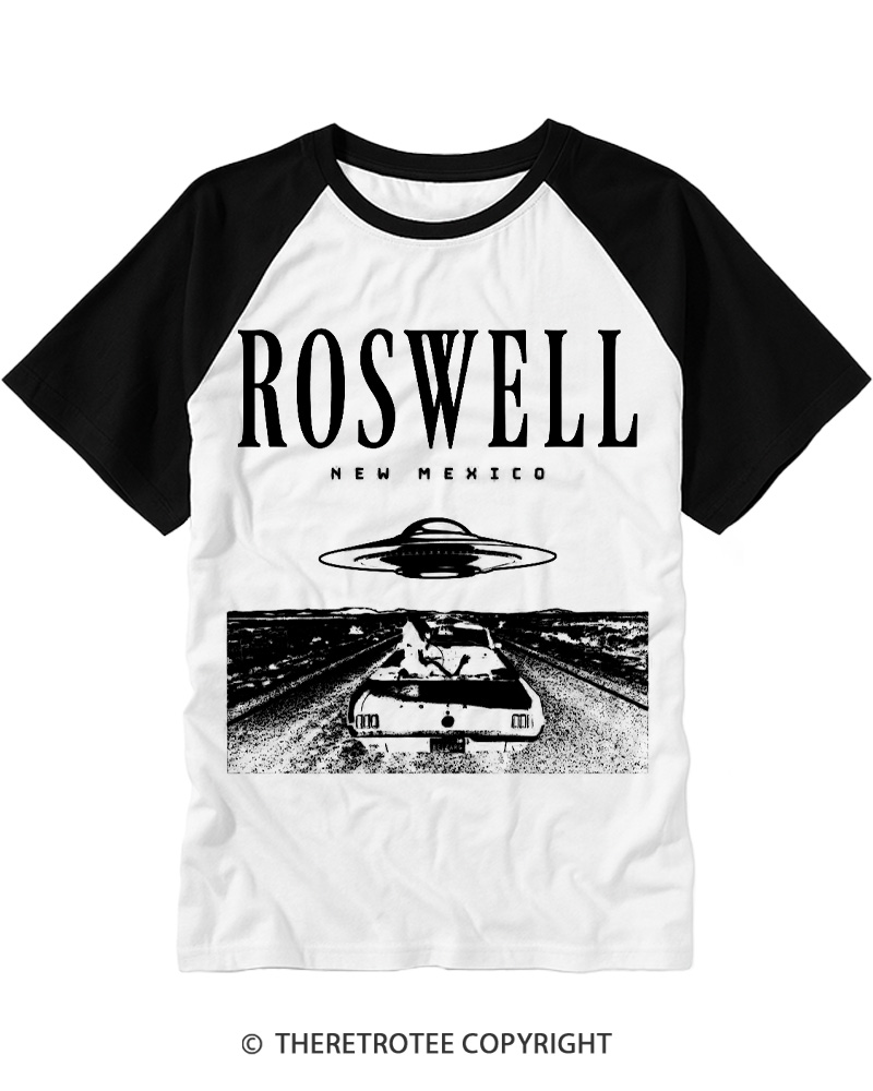 TheRetroTee Roswell Tourist 1940s Raglan Baseball T-Shirt