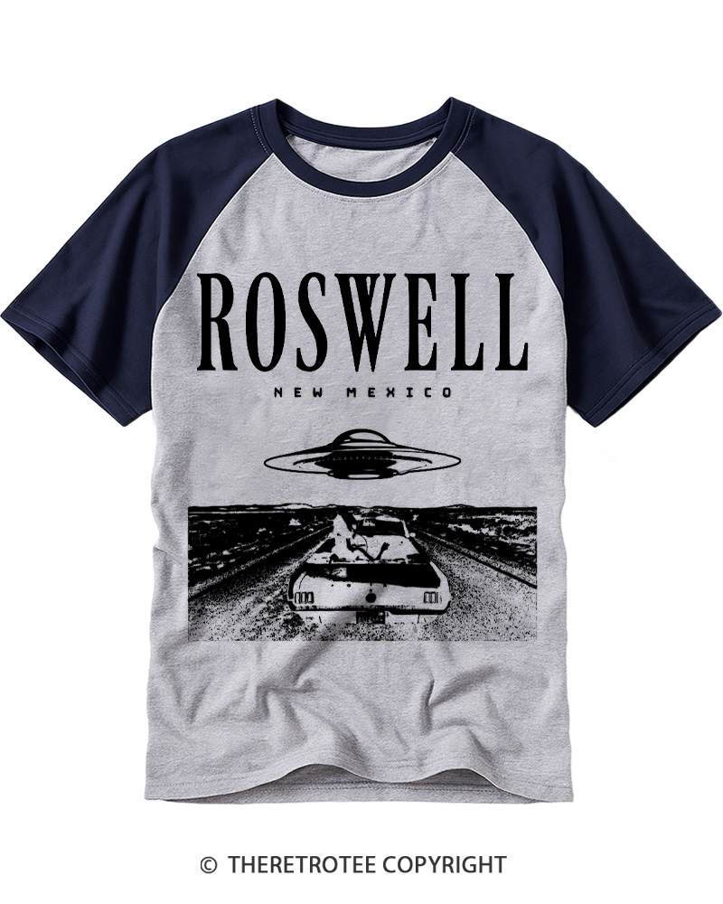 TheRetroTee Roswell Tourist 1940s Raglan Baseball T-Shirt