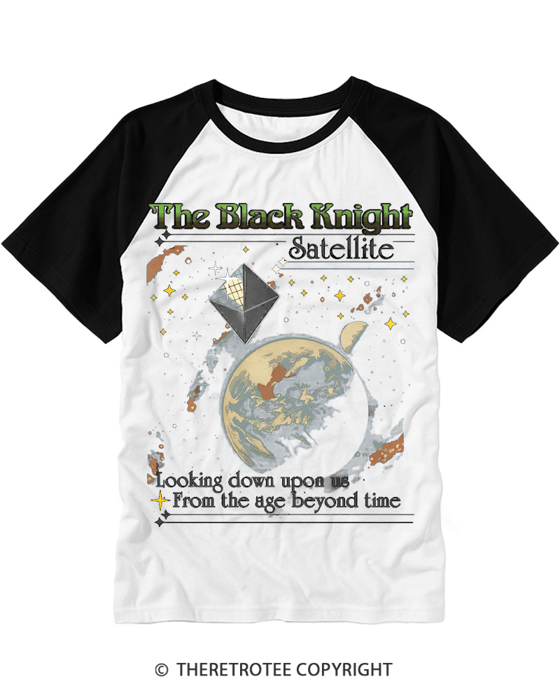 TheRetroTee The Black Knight Satellite 2000s Raglan Baseball T-Shirt