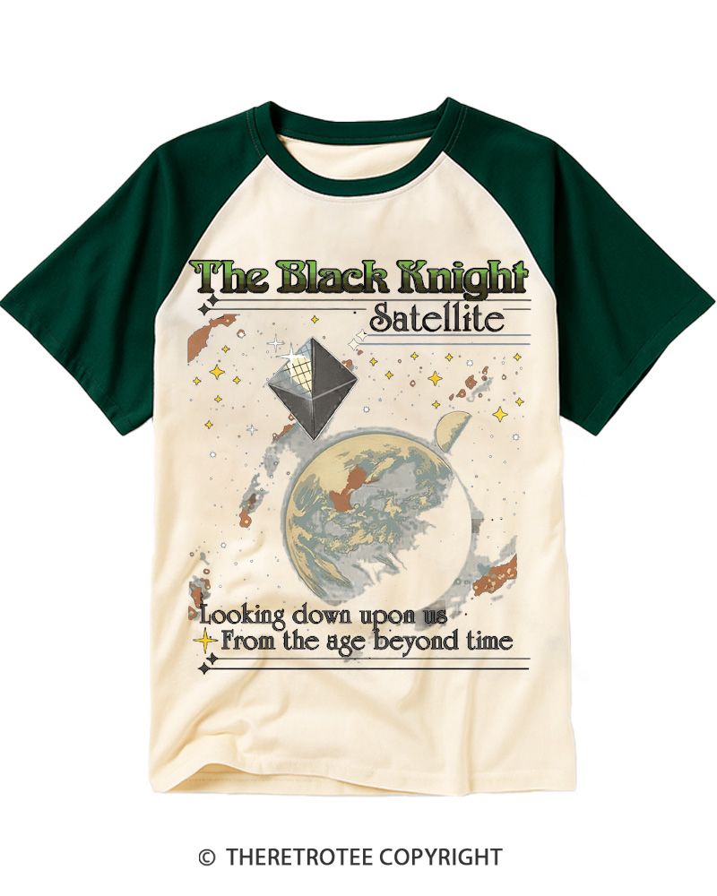 TheRetroTee The Black Knight Satellite 2000s Raglan Baseball T-Shirt