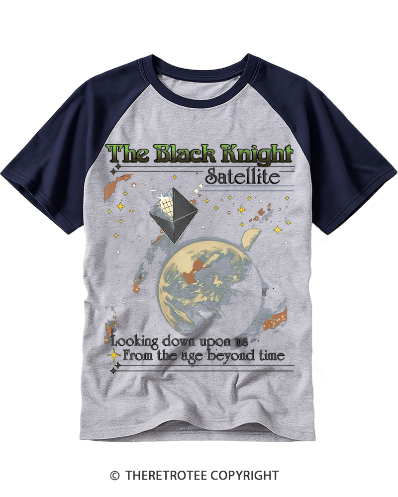 TheRetroTee The Black Knight Satellite 2000s Raglan Baseball T-Shirt