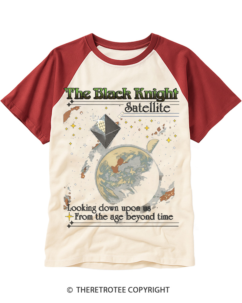 TheRetroTee The Black Knight Satellite 2000s Raglan Baseball T-Shirt