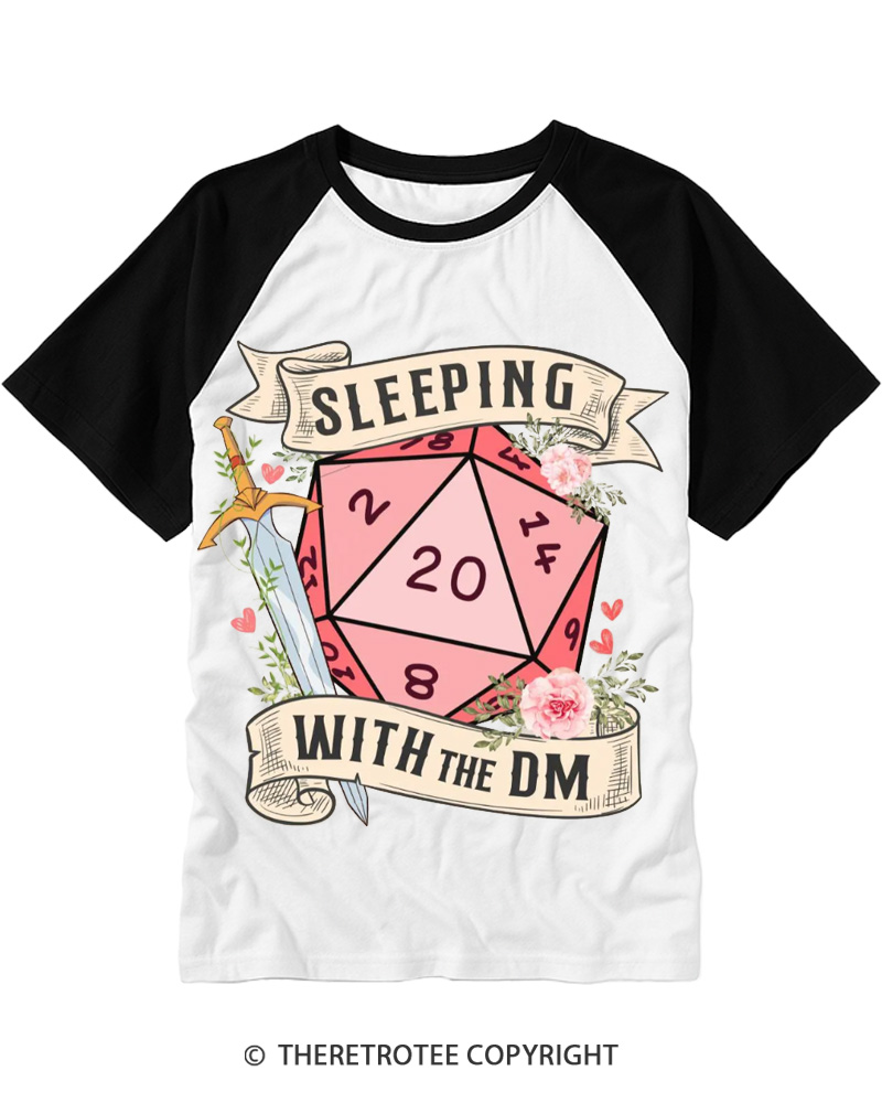 TheRetroTee Sleeping With The DM 1980s Raglan Baseball T-Shirt