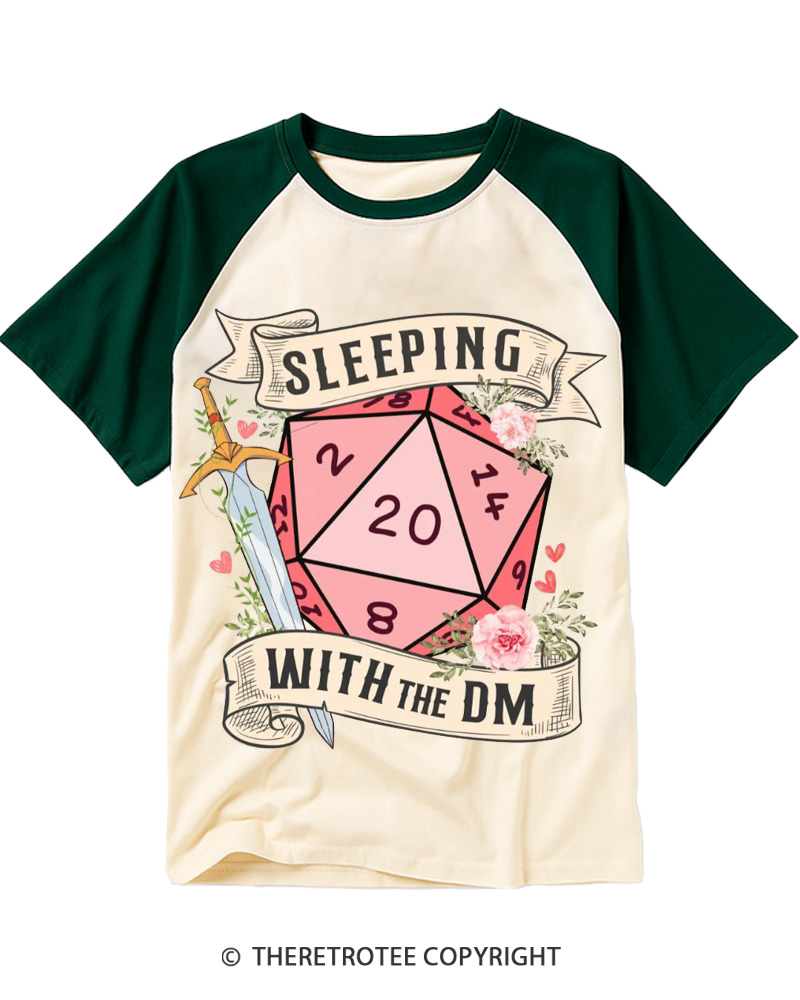 TheRetroTee Sleeping With The DM 1980s Raglan Baseball T-Shirt