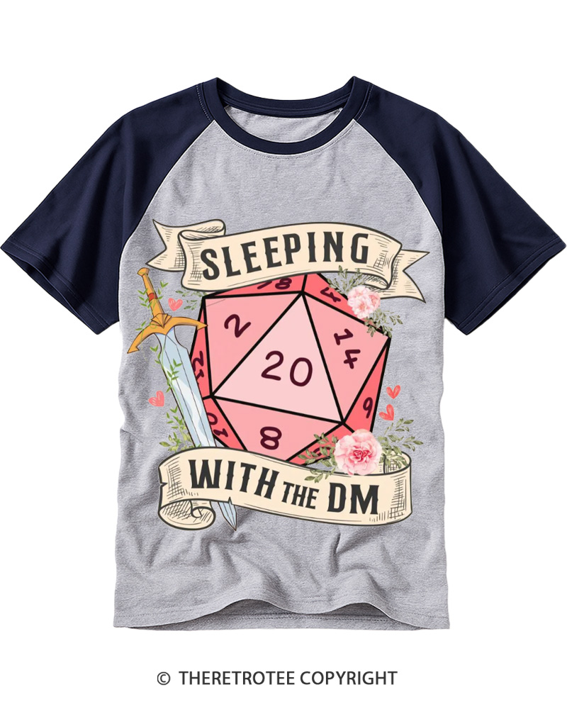 TheRetroTee Sleeping With The DM 1980s Raglan Baseball T-Shirt