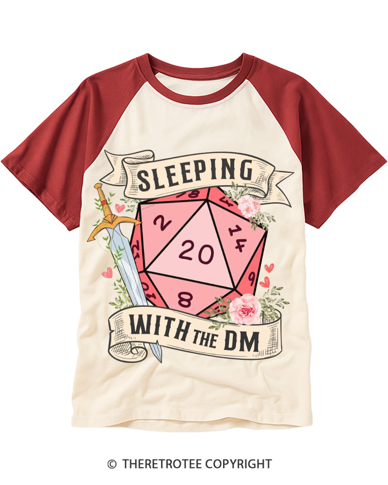 TheRetroTee Sleeping With The DM 1980s Raglan Baseball T-Shirt