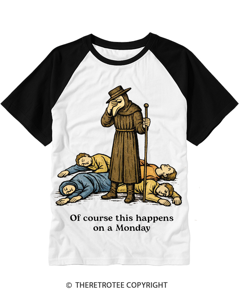 TheRetroTee It's Fine Everything's Fine Raglan Baseball T-Shirt