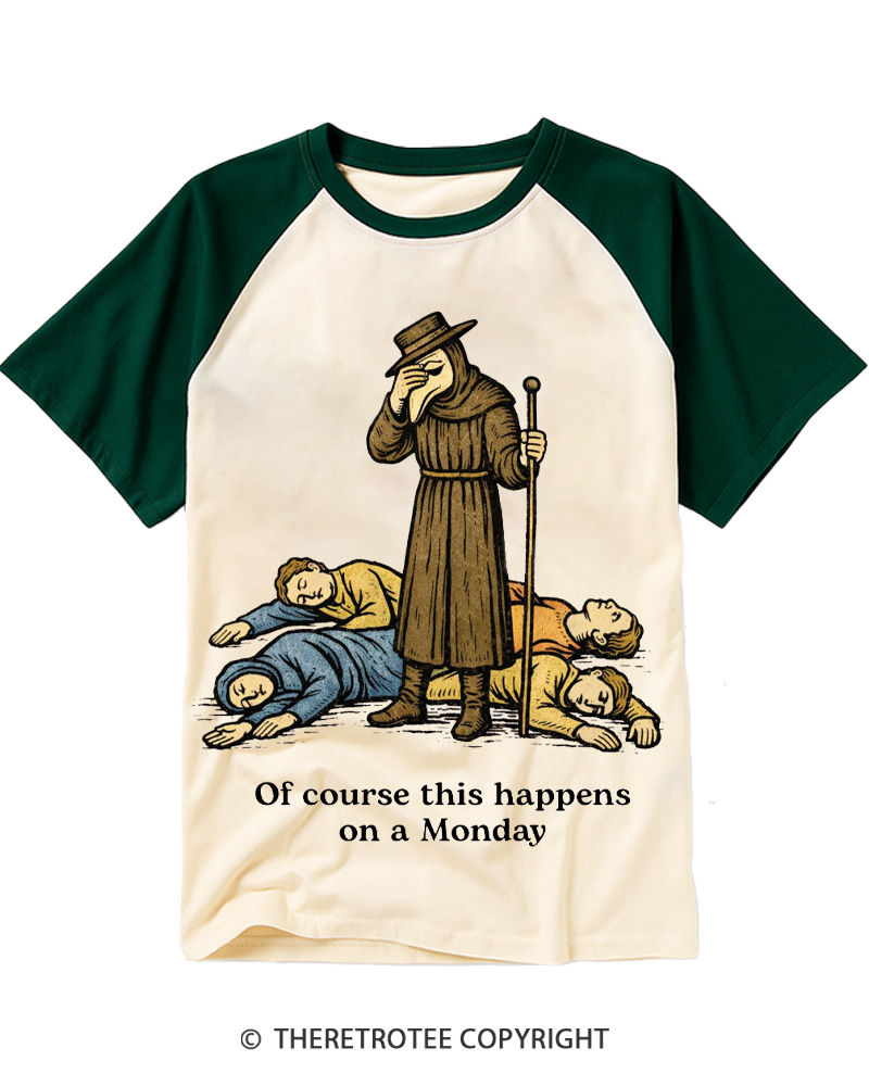 TheRetroTee It's Fine Everything's Fine Raglan Baseball T-Shirt