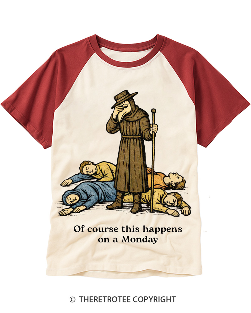 TheRetroTee It's Fine Everything's Fine Raglan Baseball T-Shirt