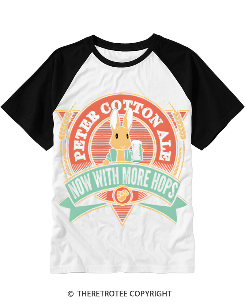TheRetroTee Peter Cottontale Beer Raglan Baseball T-Shirt