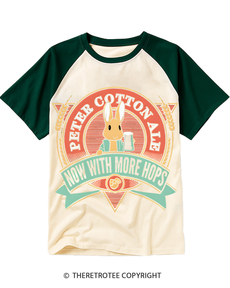 TheRetroTee Peter Cottontale Beer Raglan Baseball T-Shirt