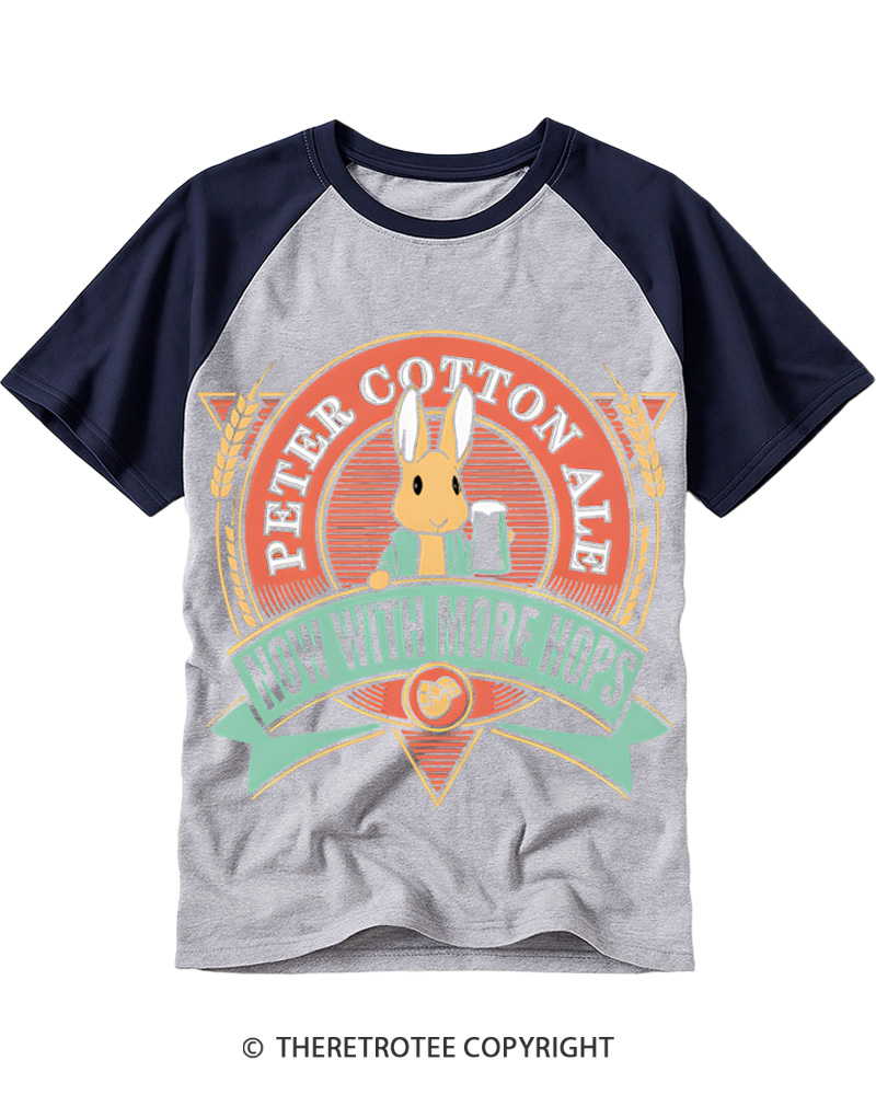 TheRetroTee Peter Cottontale Beer Raglan Baseball T-Shirt