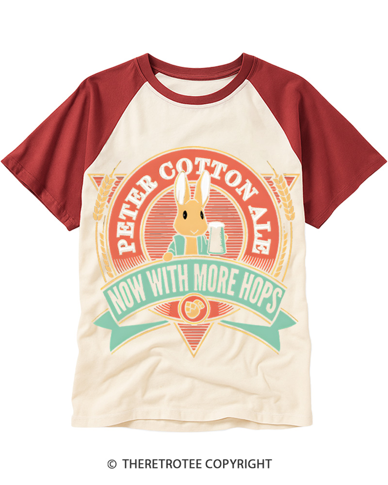 TheRetroTee Peter Cottontale Beer Raglan Baseball T-Shirt