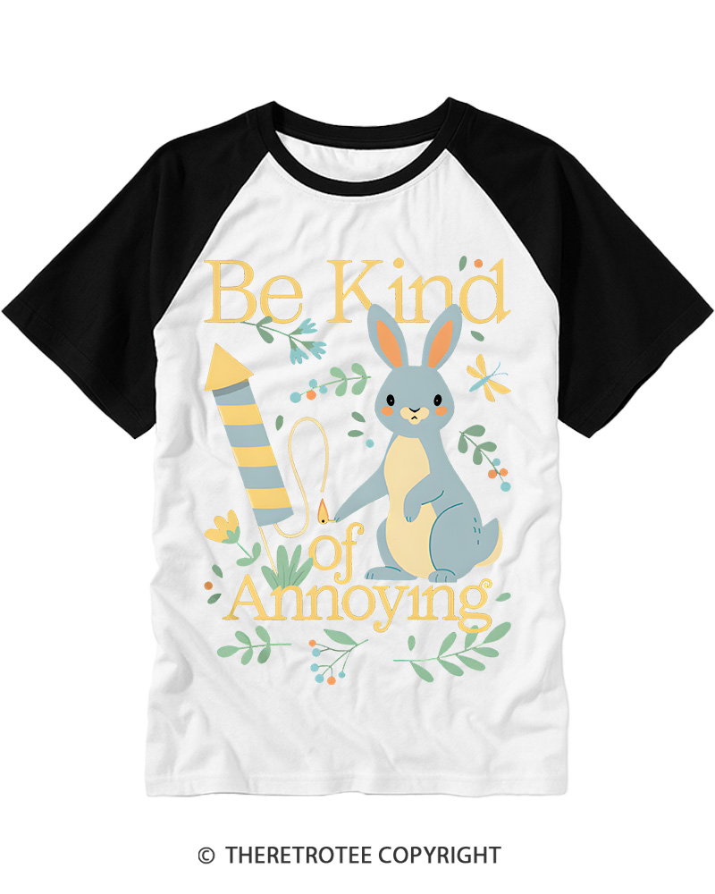 TheRetroTee Be Kind of Annoying Raglan Baseball T-Shirt