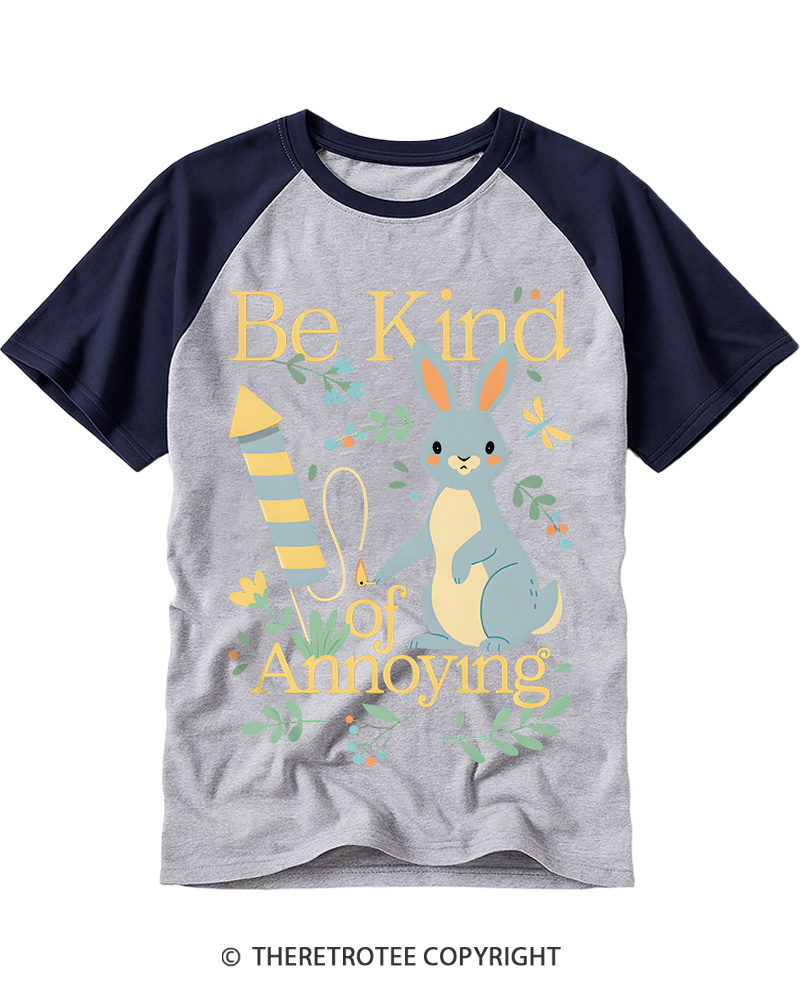 TheRetroTee Be Kind of Annoying Raglan Baseball T-Shirt