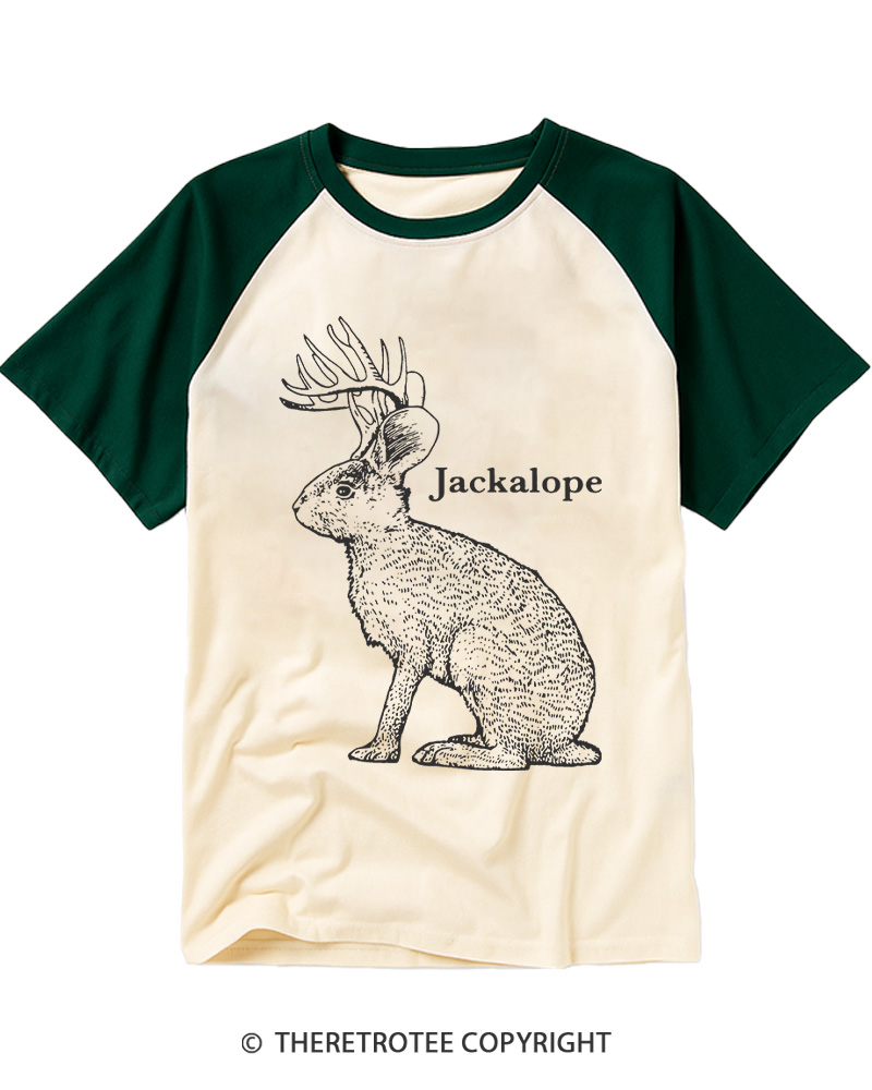 TheRetroTee Jackalope Raglan Baseball T-Shirt