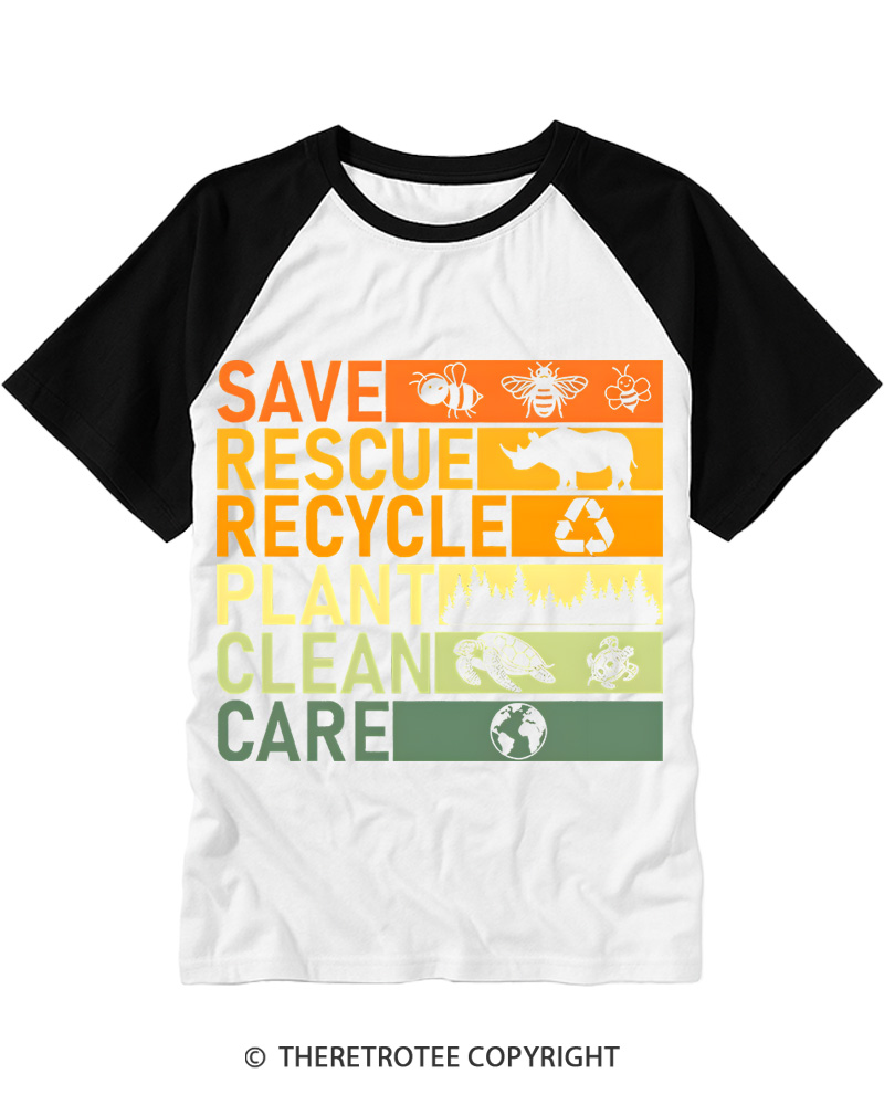 TheRetroTee Environmental Earth Day Activist 1970s Raglan Baseball T-Shirt