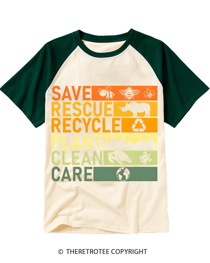 TheRetroTee Environmental Earth Day Activist 1970s Raglan Baseball T-Shirt